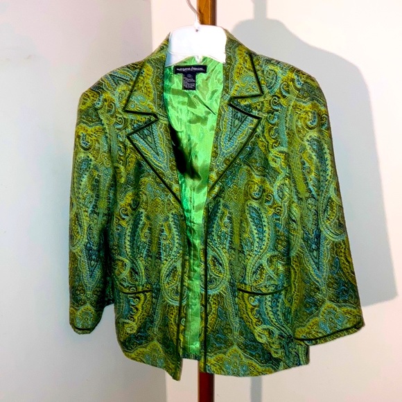 Jackets & Coats Margaret Francis Womens Emerald Green Paisley Jacket